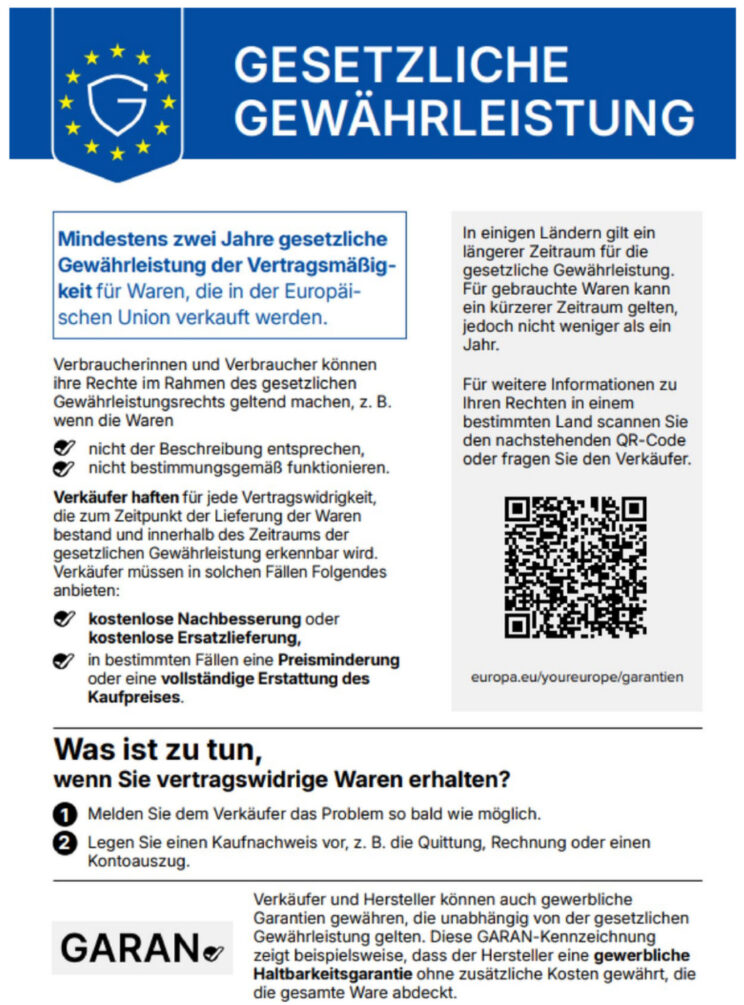 1.5 Labels für Gewährleistung - Kennzeichnungspflicht - Seite 1